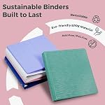 POPRUN 3 Ring Binder 1 Inch, PVC-Free Durable Organizer with 2 Inside Pockets for School & Office, Heavy-Duty Binder Holds 175 Sheets (8.5" x 11" Paper), 4 Pack, Pink