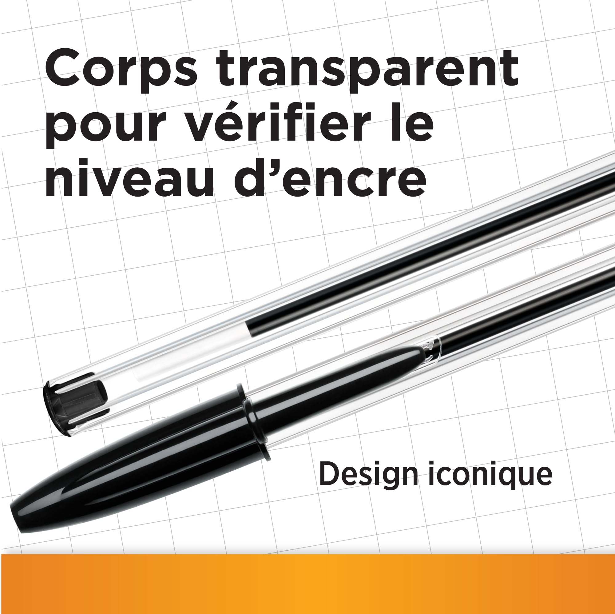 Bic Cristal Original Stylo-Bille Pointe Moyenne (1,0 mm) Largeur de trait (0,4 mm) - Parfait pour l'Ecole et au Bureau - Noir, Lot de 90 + 10 gratuits