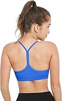 Vista 4 de Women 's AC Cups Y Back Sports Bras Spaghetti Strap Low Impact Racerback Padded Yoga Running Workout Bra
