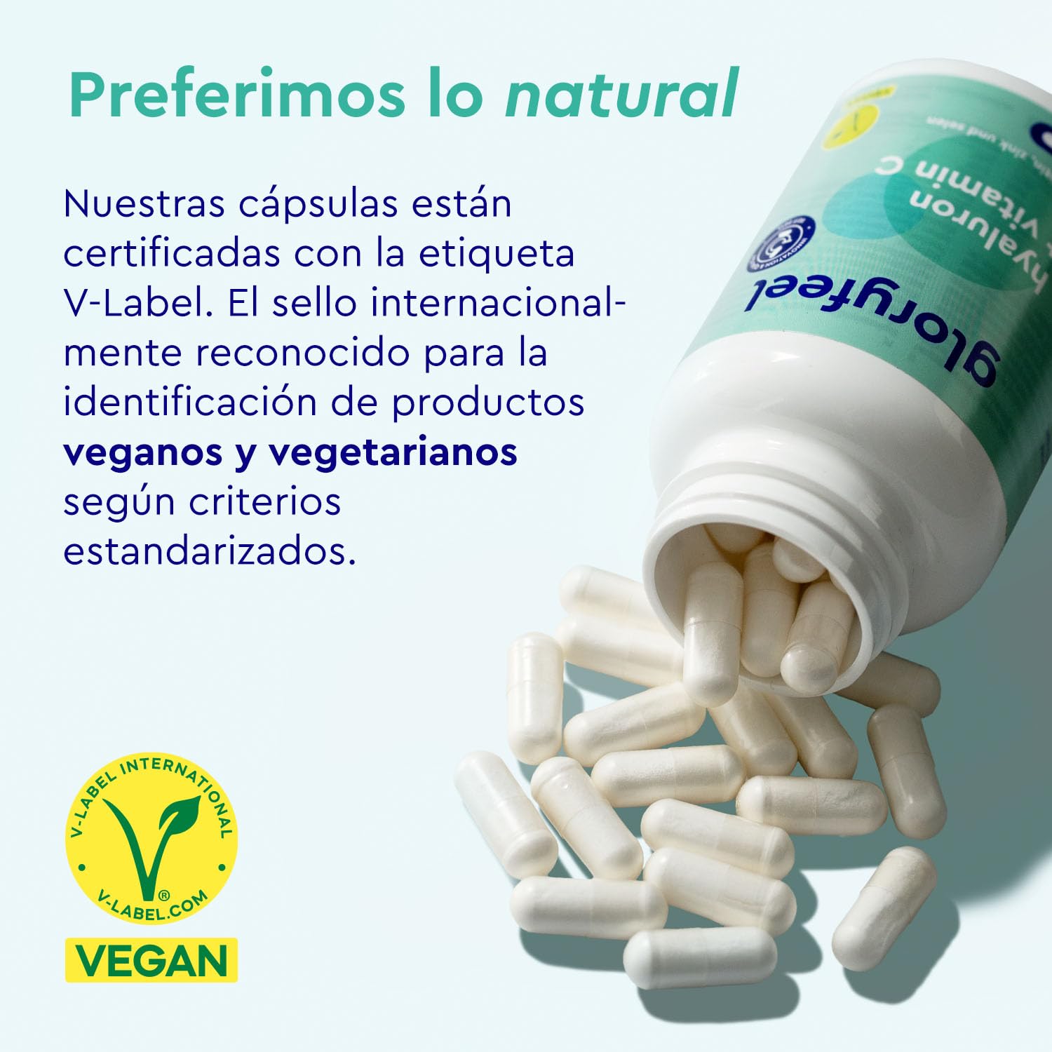 Ácido Hialurónico + Vitamina C + Biotina + Zinc + Selenio - ActiHyal® Materia prima para un alto grado de pureza (95%) - Para la piel, articulaciones, los huesos y el cabello