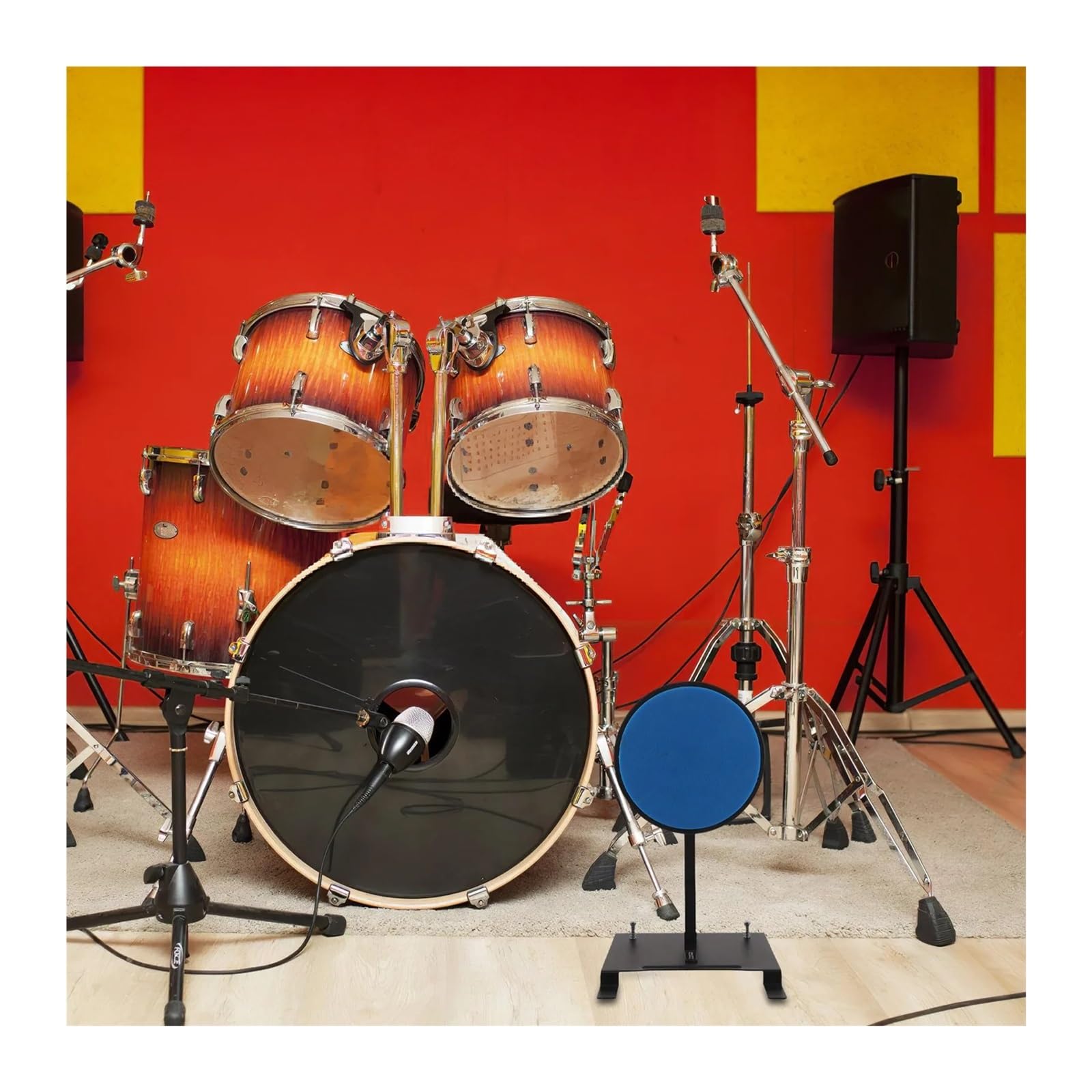 Esercitazione sul pad for batteria: pad for esercitazione sul pedale della grancassa - Tappetino for esercitarsi con la riduzione del rumore for principianti che suonano percussioni silenziose