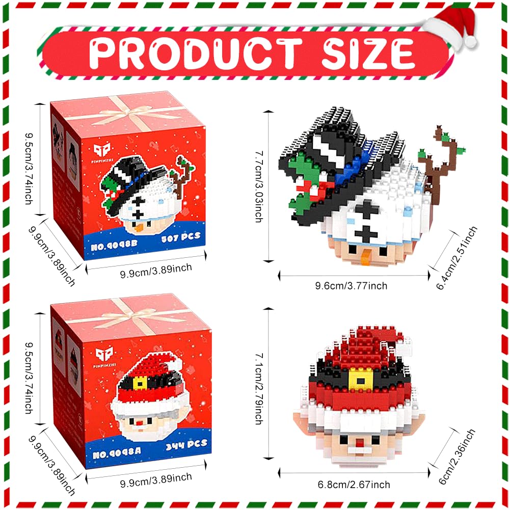 Set di Blocchi da Costruzione Natalizi con Babbo Natale, Pupazzo di