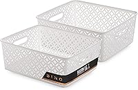 Vista 12 de BINO l Cestas de Almacenamiento de Plástico, XGrande - Gris LA COLECCIÓN BLOSSOM l Contenedor Multiusos Organizador l Con Manija Integrada l Cesta