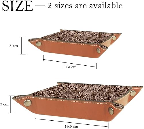 Miniatura 4 de Bandeja Valet para hombres y mujeres, bandeja de cuero, bandeja de joyería, bandeja de recepción, textura de serpiente, bandeja de almacenamiento de
