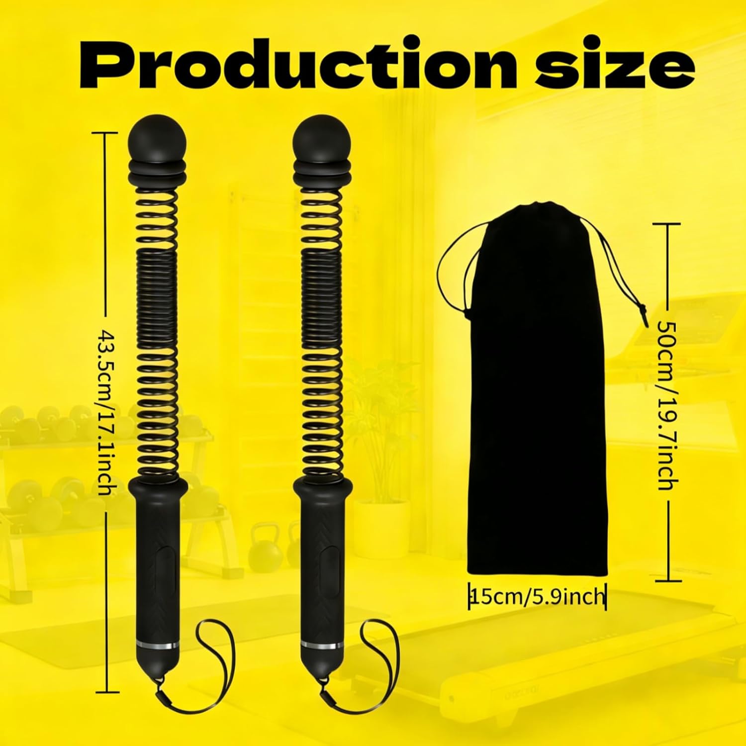 Adjustable Ropeless Battle Ropes Trainer, Ropeless Battle Ropes for Full Body Workout, Home Gym Strength Training, HIIT Cardio, Arm Toning and Fat Burning Exercise Equipment, Black+Wristbands+Towel