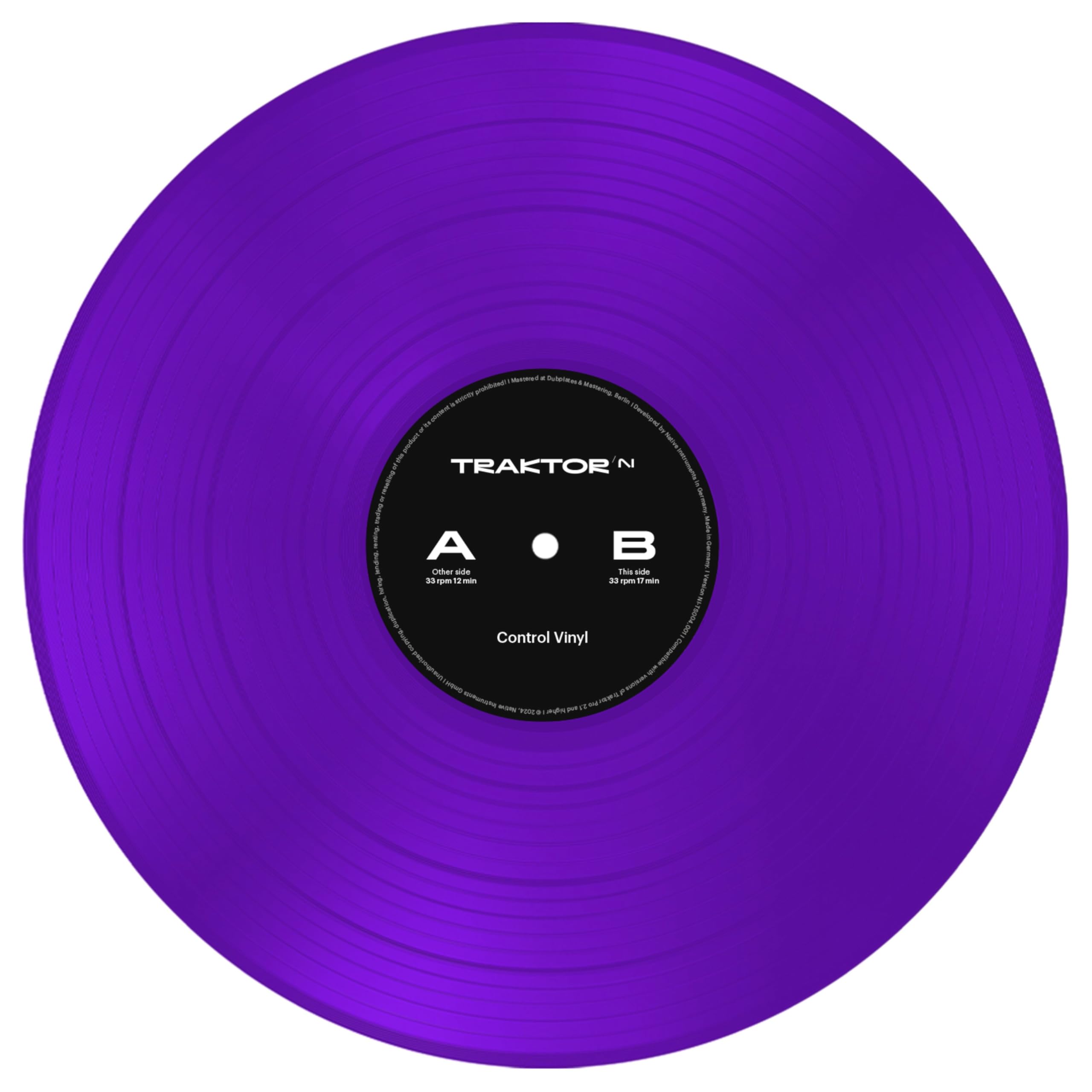 Native Instruments TRAKTOR Control Vinyl MK2 2024 Edition, purple - Accessorio per DJ