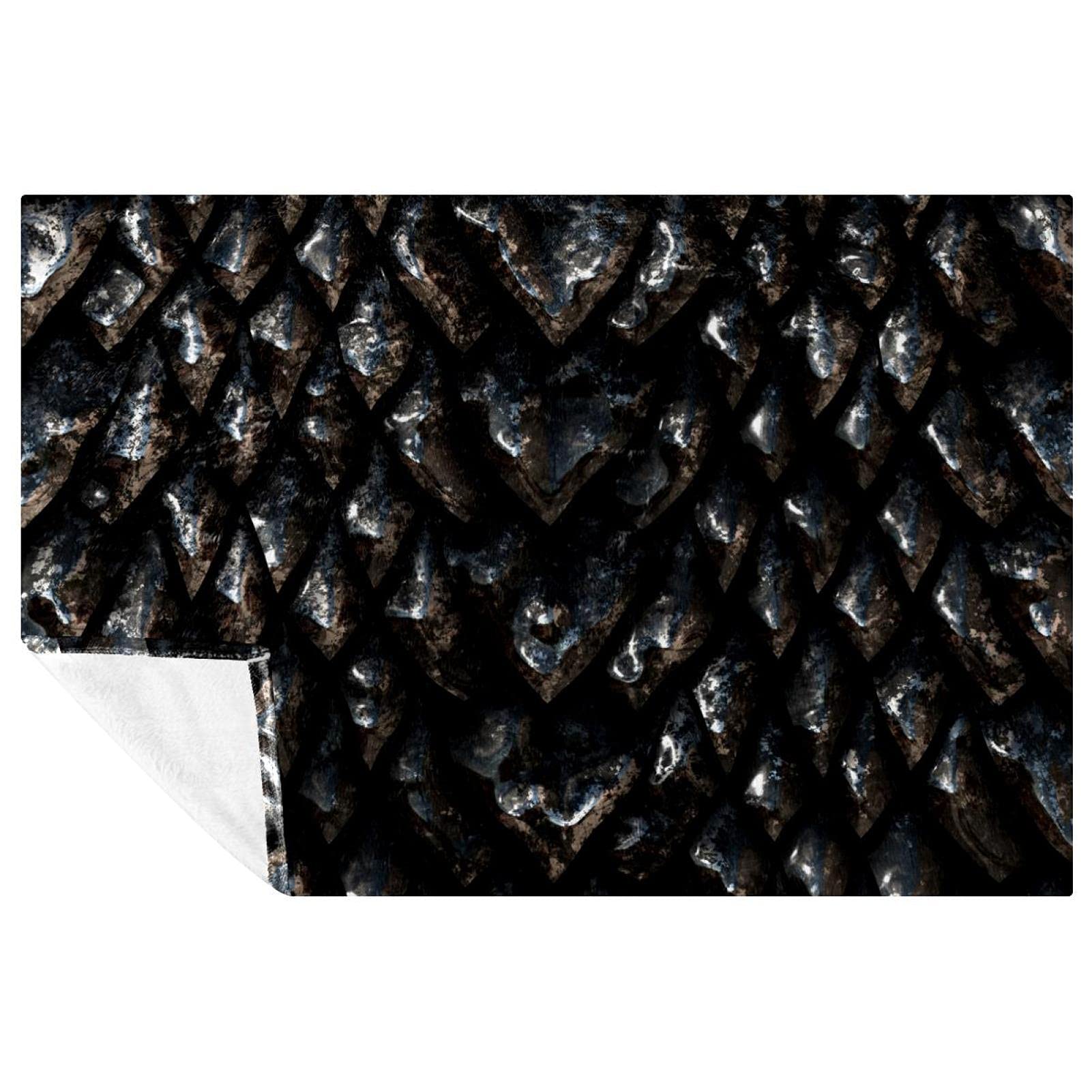 Couverture douce motif écailles dinosaures 3D chaude pour lit et plage