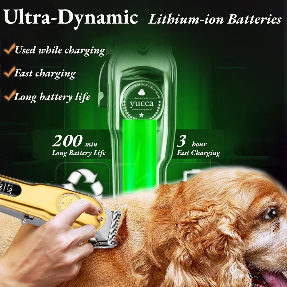 yucca Kit de toilettage pour chiens à la maison, rasoirs pour chiens pour le toilettage, kit de toilettage pour chien pour poils épais, tondeuse professionnelle pour chien, tondeuse pour chat pour