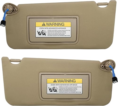 Parasol para el lado del conductor izquierdo y del pasajero derecho compatible con Honda Accord 2008 - 2017 con luz OEM 83230TA0A91ZB beige
