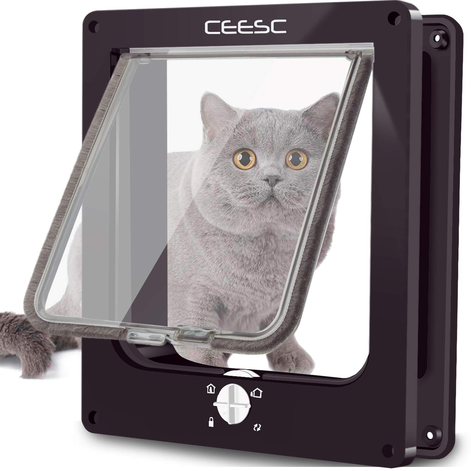 Buy CEESC Extra Large Cat Flap (Outer Size 11.6" x 9.8"), Rotary 4 Way
