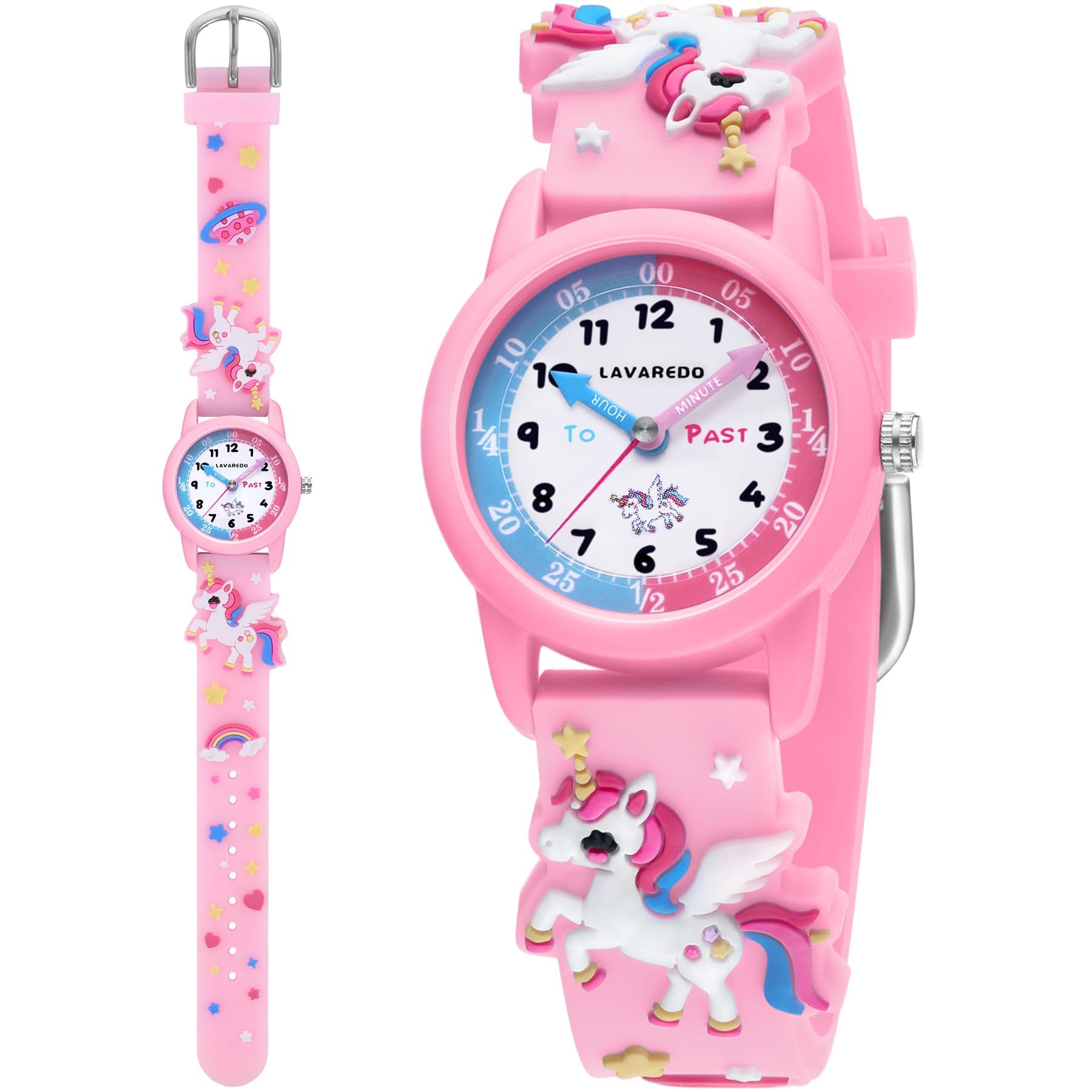 Kids Watch for Girls Boys Time Teaching Educational Toys for 3 4 5 6 7 Year Old Children Watches Cartoon Christmas Birthday Gifts for Girls Age 3-8