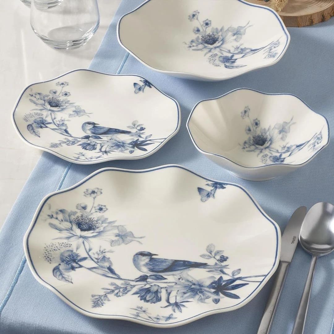Service de table en porcelaine de 24 pièces – Güral Porselen Nesrin – Blanc ivoire pour 6 personnes – Service élégant