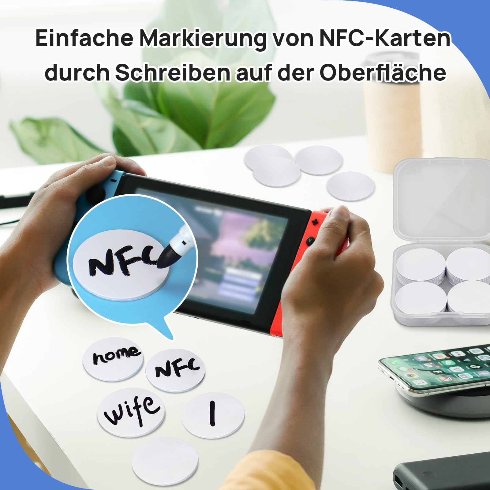 20 sztuk NFC Tags, karty NTAG215 NFC, 25 mm samoprzylepne naklejki NFC z TagMo, białe