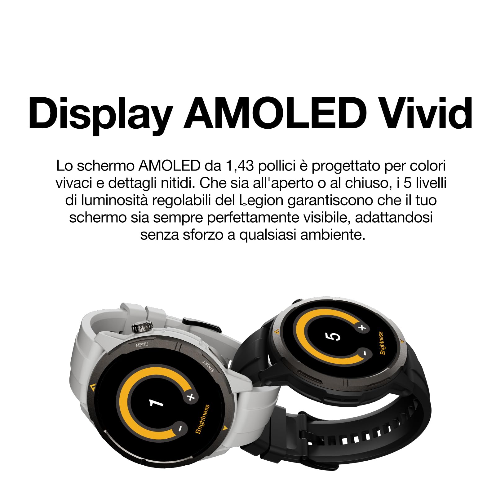 AGM Orologio fitness 2025, orologio sportivo HD AMOLED da 1,43", con oltre 100 modalità sportive, smartwatch con GPS, frequenza cardiaca, monitor del sonno, impermeabile fino a 5 ATM, per Android e | 5 ATM, chiamate Bluetooth, batteria da 300 mAh, per cor