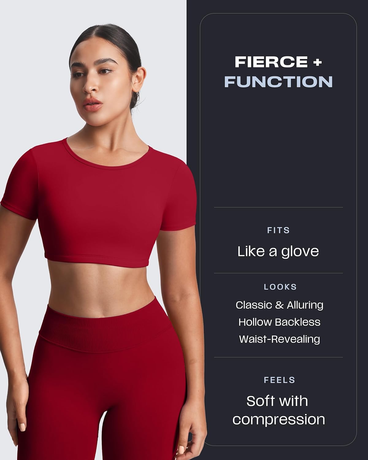 Aoxjox Short Sleeve Crop Tops for Women Clarissa Hollow Back Workout Cropped T Shirt Top - Image 3