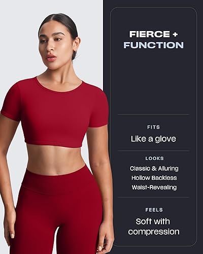 Miniatura 2 de Aoxjox Camiseta corta de manga corta para mujer Clarissa con espalda hueca para entrenamiento