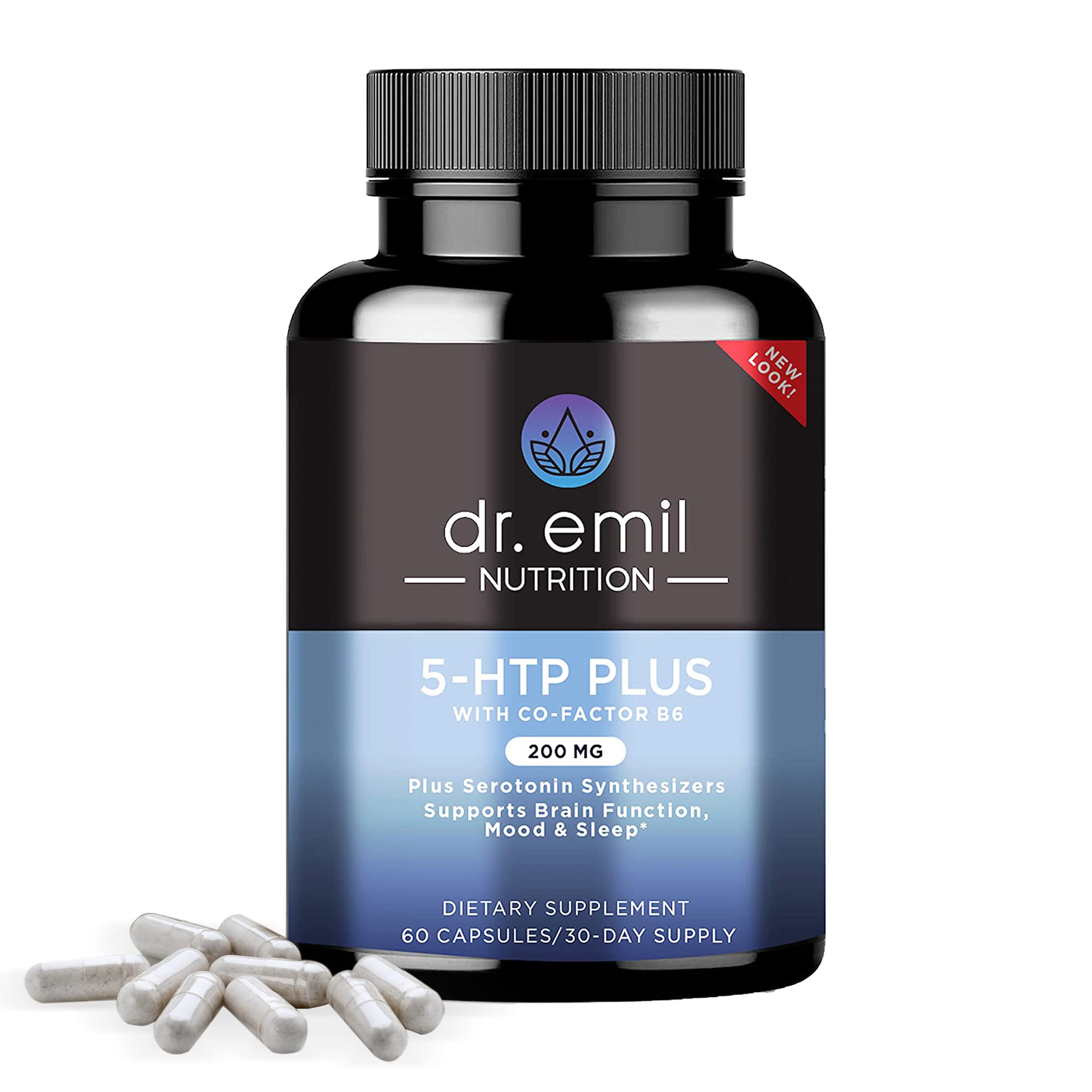Buy Dr. Emil Nutrition 200 MG 5HTP Plus Formula for Mood, Stress, and Sleep Support, 60 Vegan