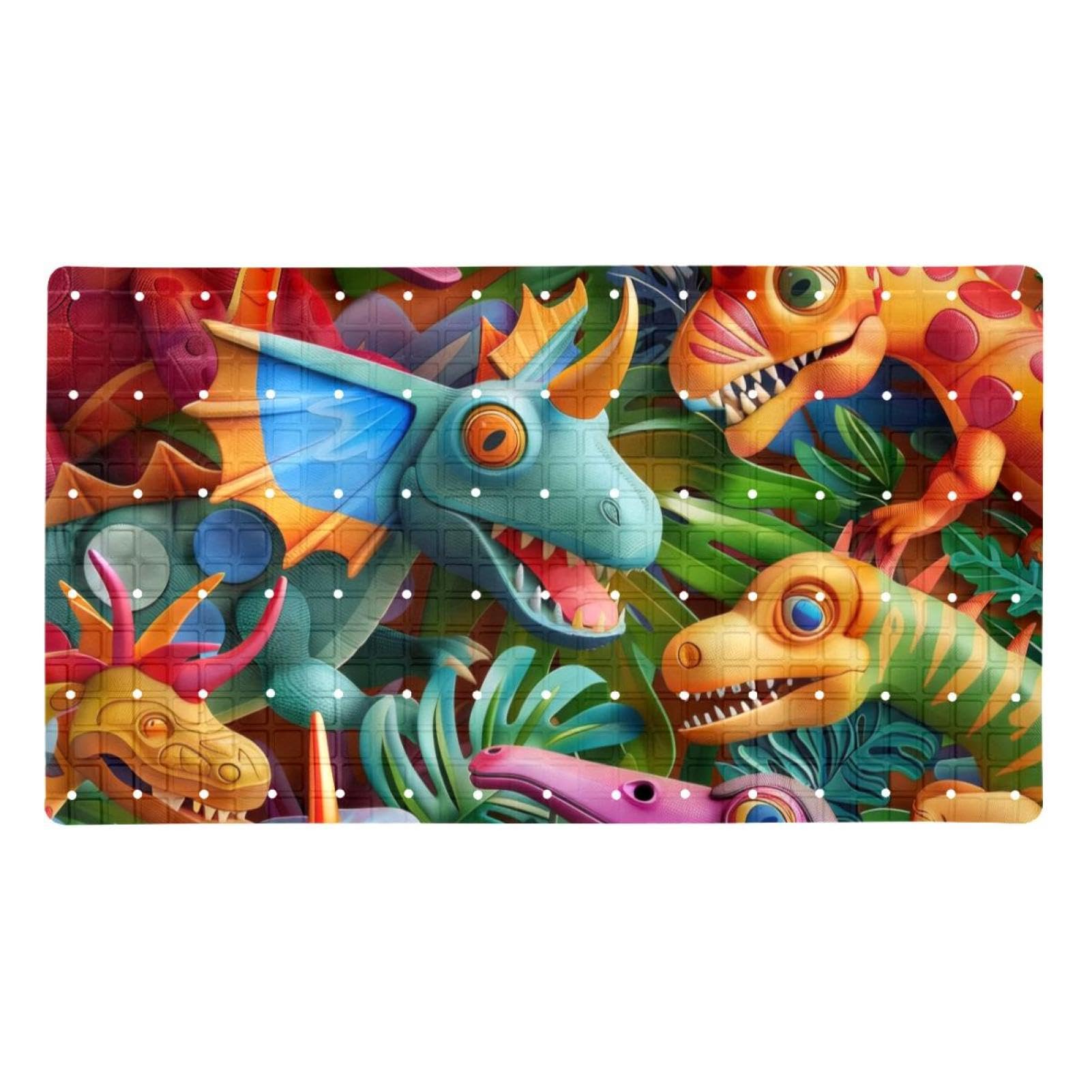 Alfombrilla de baño para ducha infantil de dinosaurios perfecta para evitar resbalones de niños
