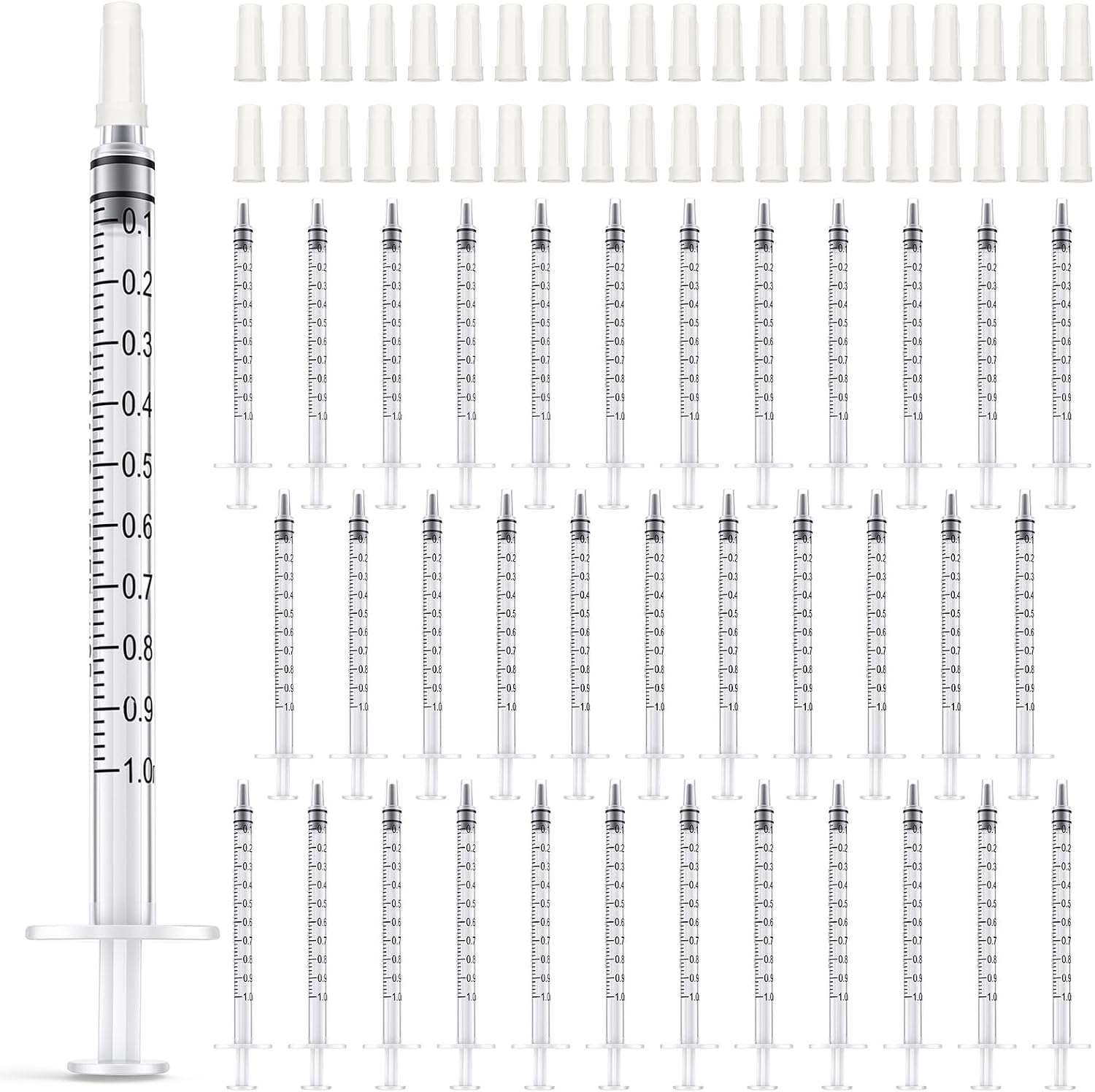 TrelaCo 200 Pcs 3ml Syringe Without Needle with Cap, 3cc Oral Syringe