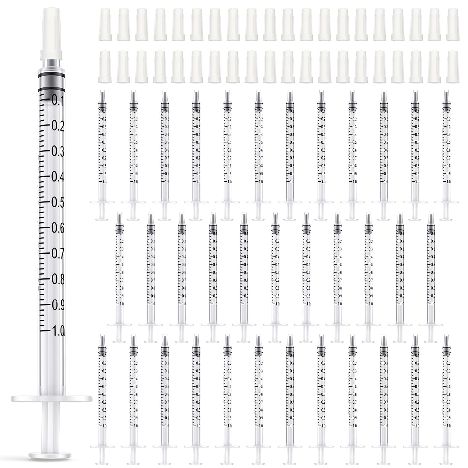 TrelaCo 200 Pcs 1ml Syringe Without Needle with Cap, 1cc Oral Syringe