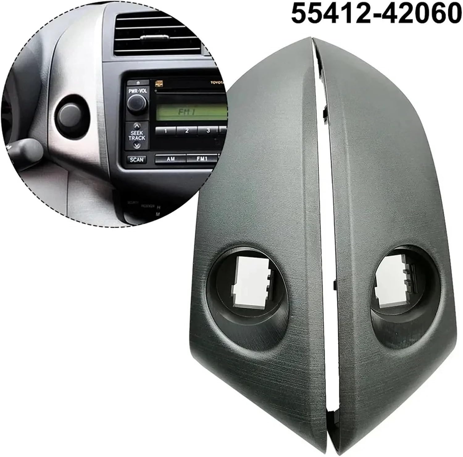 Center Dash A/C Outlet Air Vent Panel Air Outlet Cover Replacement Compatible with Toyota RAV4 2006-2012 Air-Conditioning Installation(Strip)