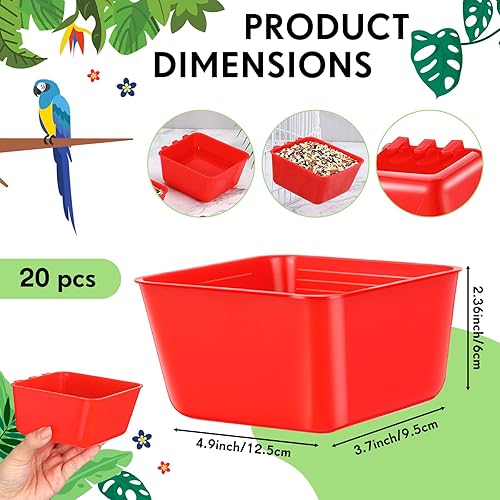 Miniatura 10 de 20 tazas de jaula para pollo, bebedero para pájaros de 16 onzas, comedero colgante para jaula de conejo, cuenco de agua para mascotas, loro, gallo,