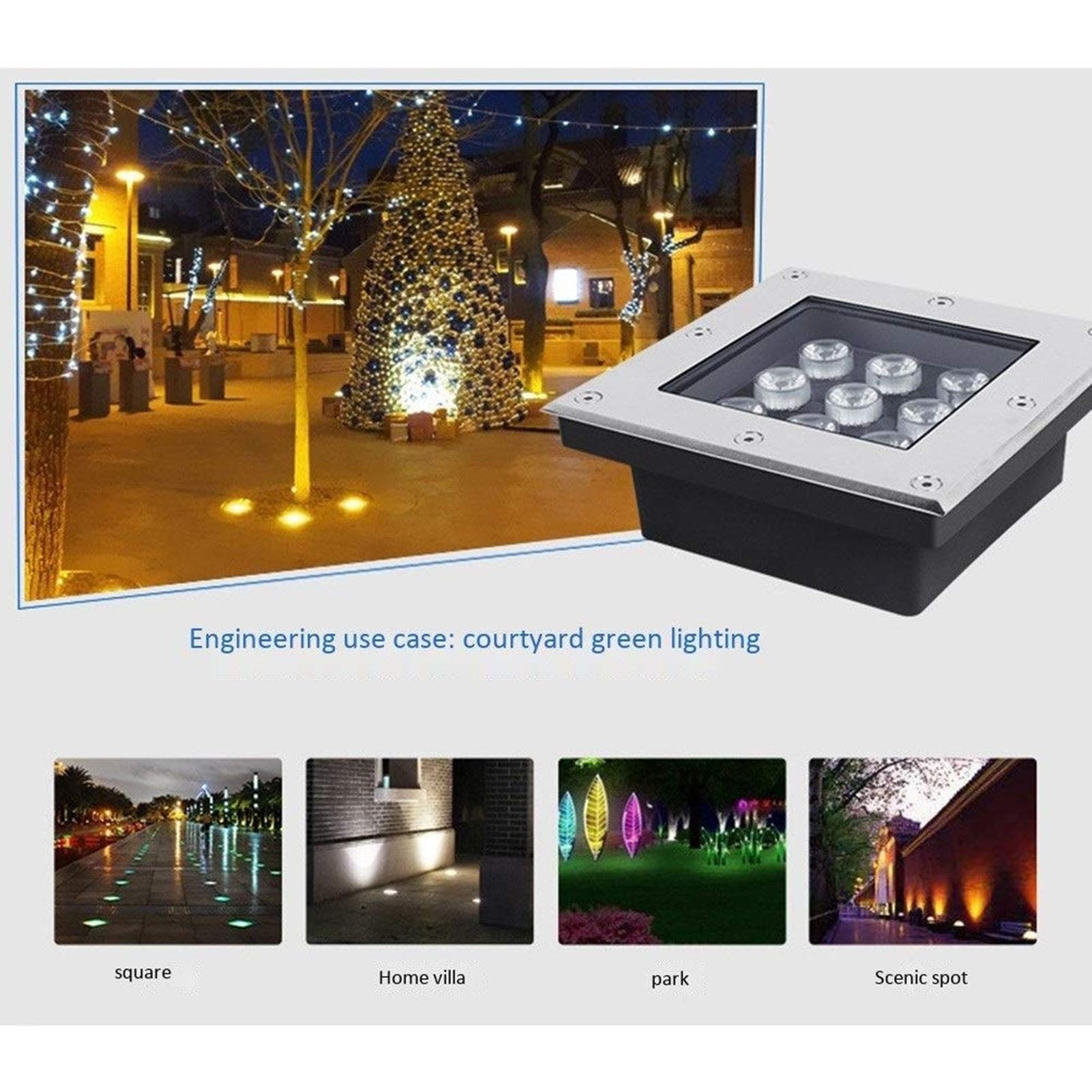 Generisch Lampa ogrodowa LED, reflektor podziemny – IP67, wodoszczelna kwadratowa lampa do wbudowania na zewnątrz, lampa stojąca 4 W, AC 85-265 V, idealna do ogrodów, ścieżek i tarasów (czerwona)