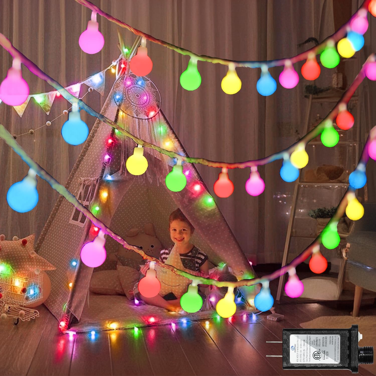 360 LED String Lights 132ft, 8 Lighting Modes Plug in Fairy String Lights for Bedroom Classroom Patio Garden Wedding Party Christmas Tree Outdoor Indoor Decorations Multicolor Multicolor 132Ft 360 LED