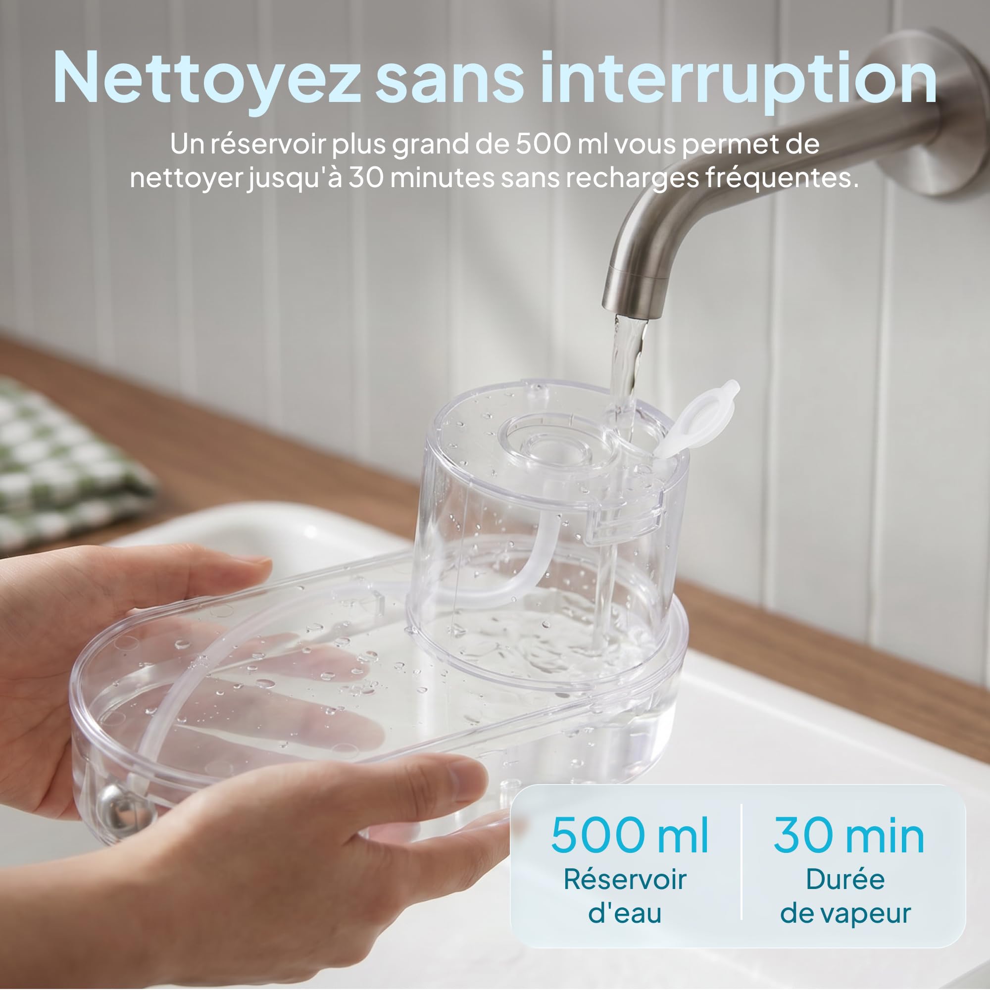Livatro Balai vapeur 13 en 1 avec nettoyeur à main amovible