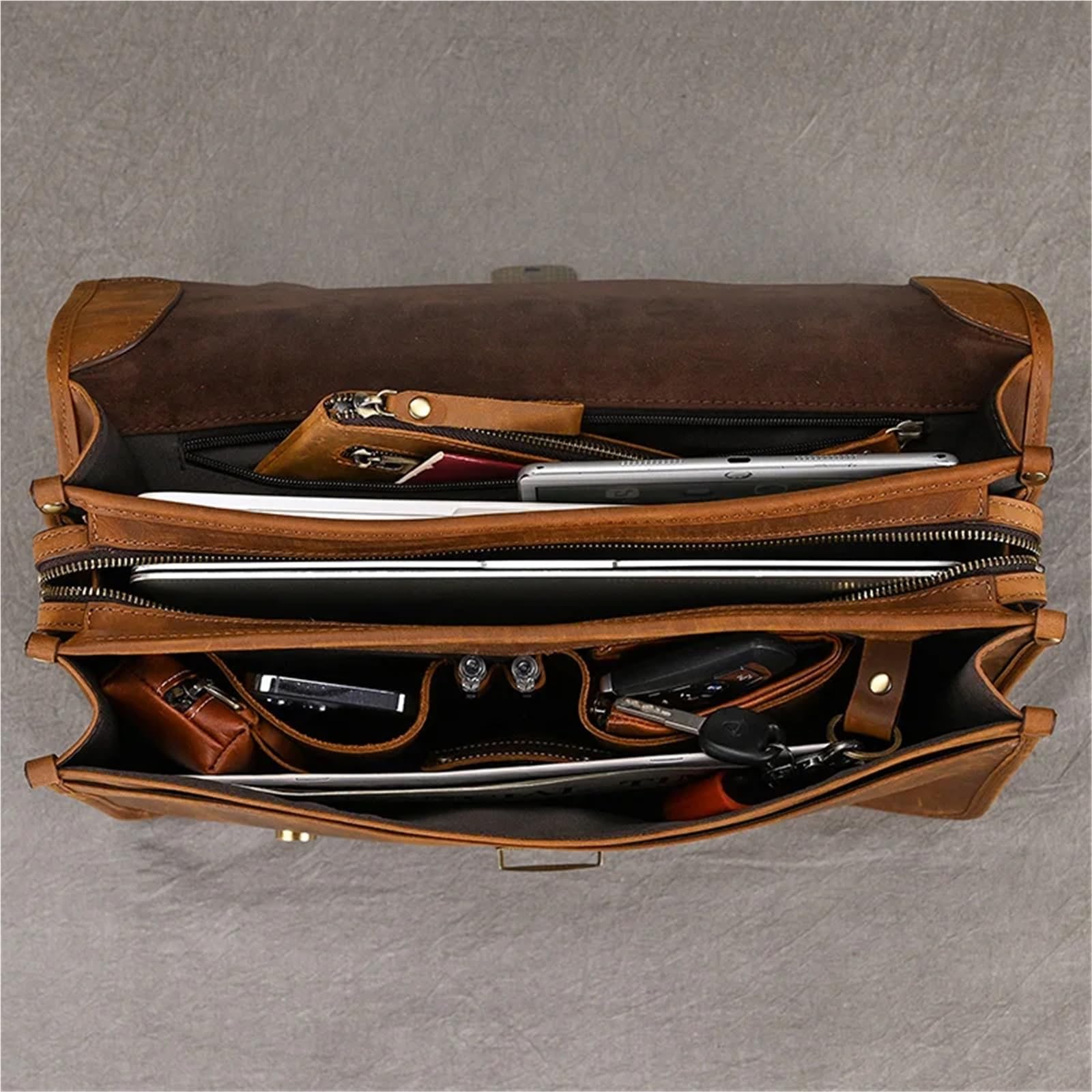 Maletin Cuero Maletín de cuero for hombre, bolso de negocios de cuero genuino, bolso de cuero marrón for portátil.