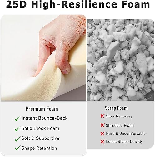 Miniatura 6 de Brown Boucle - Juego de 6 sillas de comedor tapizadas con marco de metal, sillas de comedor con asiento acolchado, asientos redondos modernos para