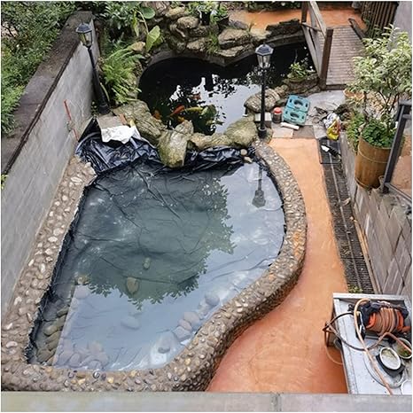 Image LXLIGHTS Flexible Fish Pond Liner, HDPE Foldable Durable Black Ponds Liners for Garden Streams Fountains Koi Ponds Tear Resistant Impermeable Film, Customizable Image LXLIGHTS Flexible Fish Pond Liner, HDPE Foldable Durable Black Ponds Liners for Garden Streams Fountains Koi Ponds Tear Resistant Impermeable Film, Customizable