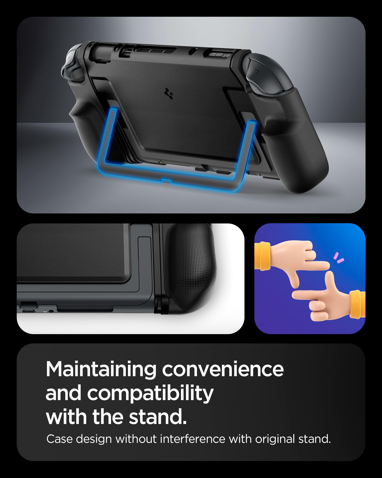 Spigen Custodia Dual Grip Compatibile con Nintendo Switch 2 2025 - Nero