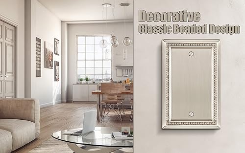 Vista 142 de Henne Bery Sunken Pearls - placa decorativa de pared para interruptor (Palanca simple, 2 unidades, níquel satinado)