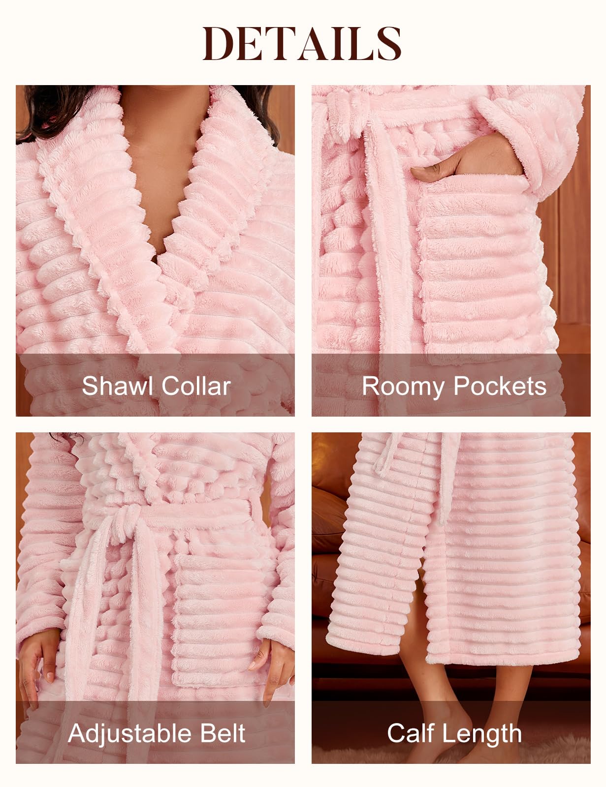Accappatoio Donna Invernale Lunga Soffice Pile Elegante Vestaglia