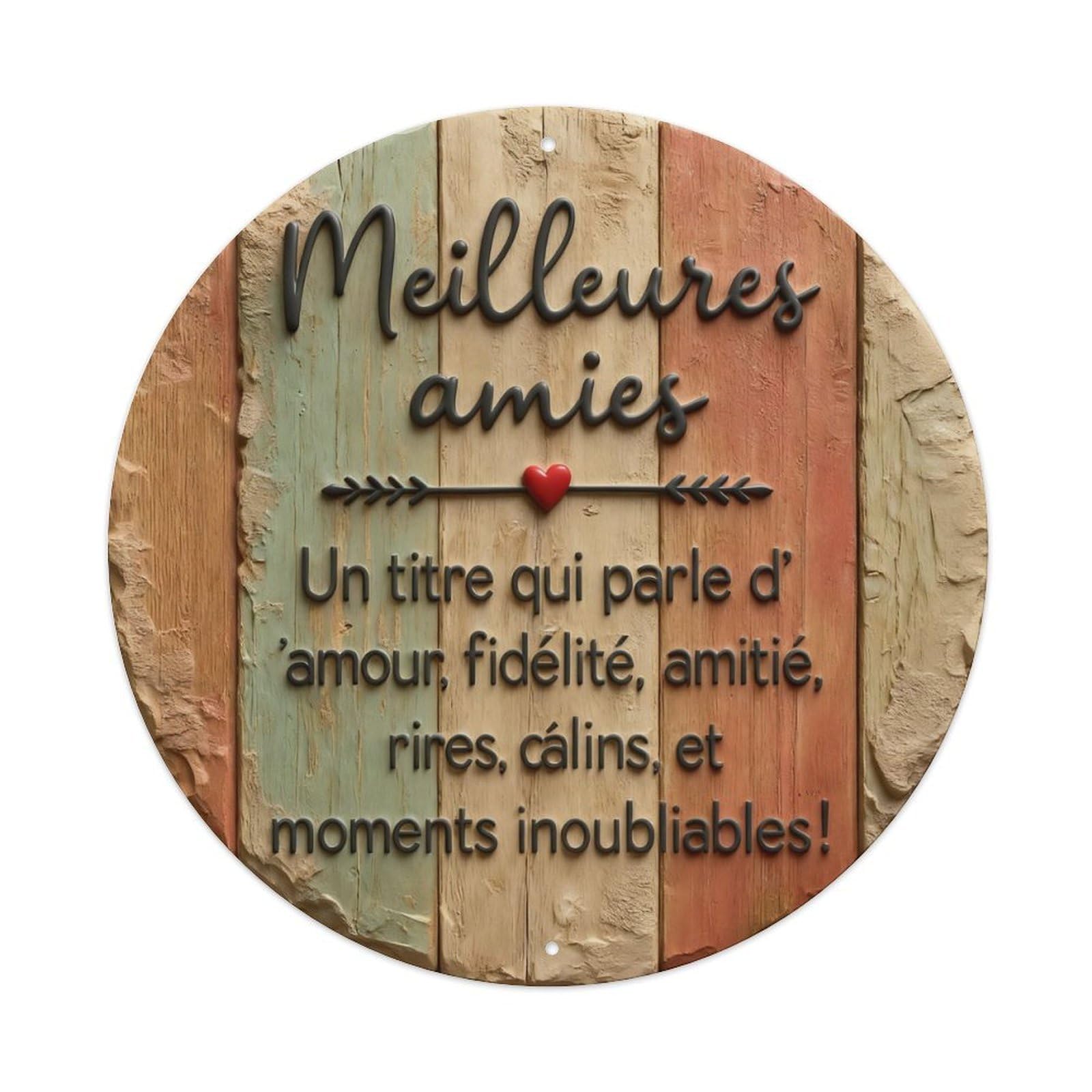 Zlatcbu Vintage Wooden Plank Background With Text And Heart Metal Tin Sign Retro Wall Art Poster, Decor For Home Living Room Bar Cafe Garage, 8X8 Inch