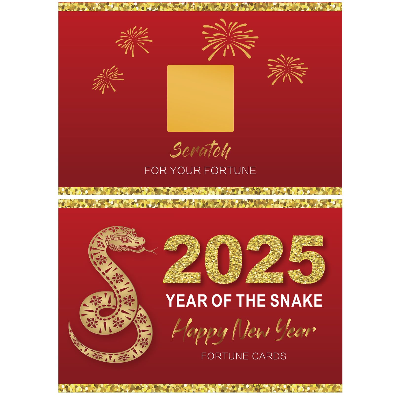 Ellzk 30 Count Chinese New Year 2025 Scratch Off Fortune Party Game Cards - Snake Decorations & Favors for Lunar Celebration Office Party