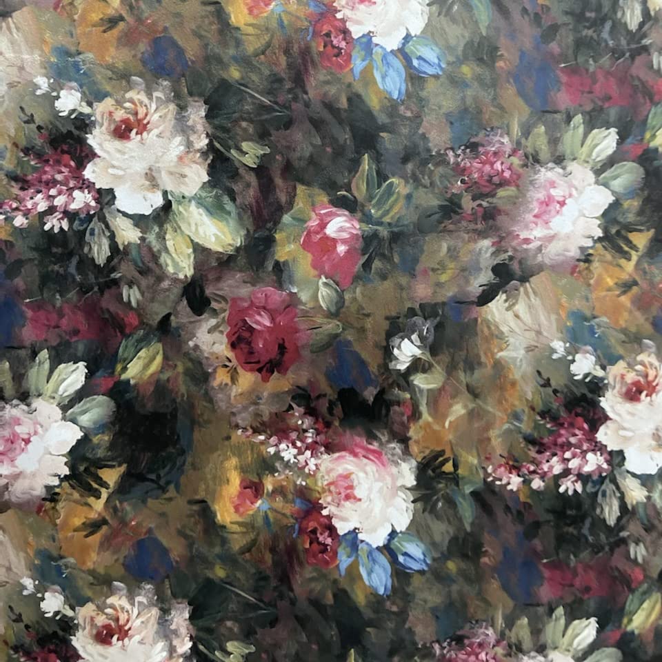 Decora Furnishings Luxurious Velvet Fabric Floral Design Digital Printed Upholstery Material for Sofa Dinning Chairs Cushion Cover & Craft - Width 54