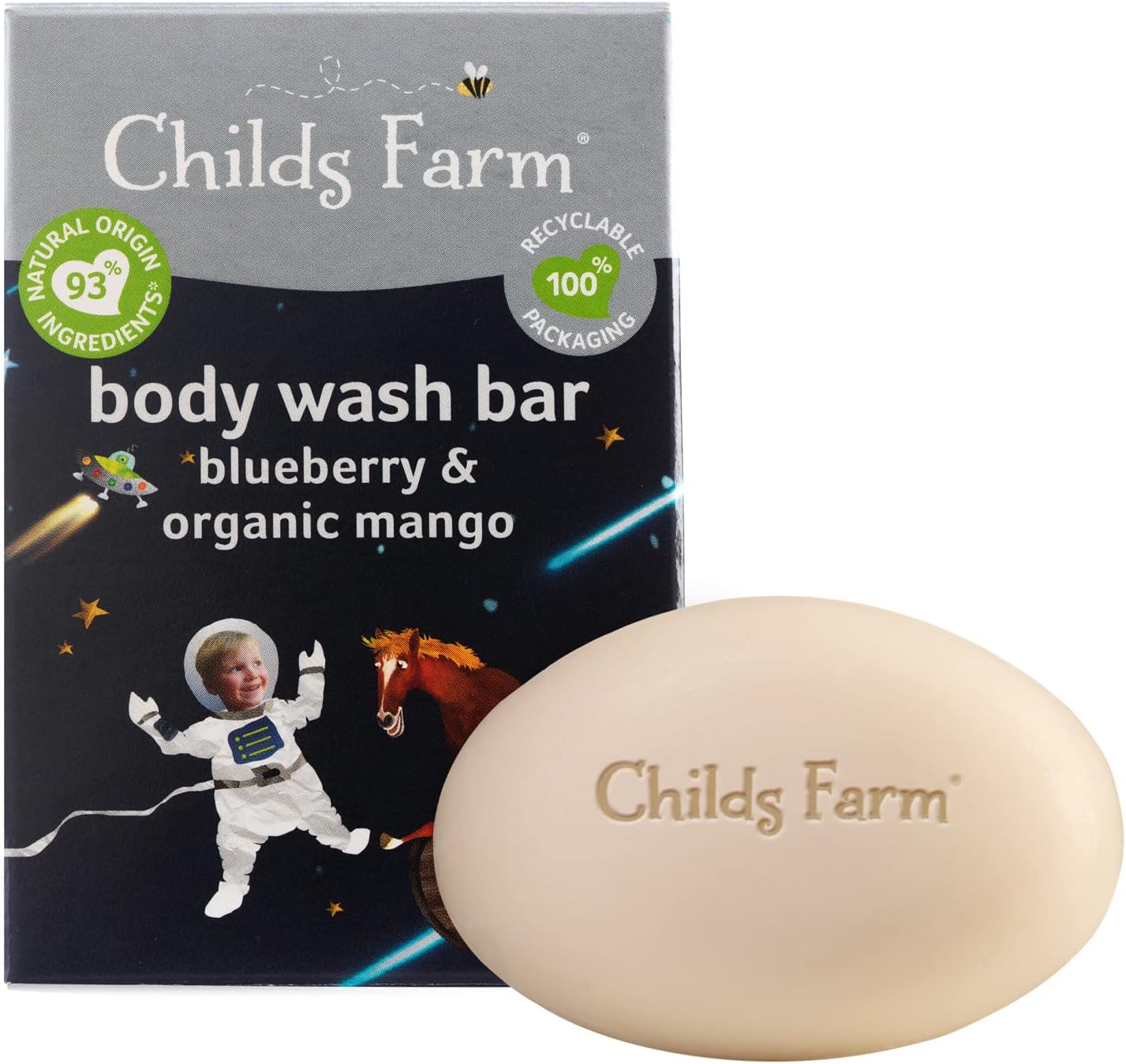 Kids Body Wash Bar 60g | Blueberry & Organic Mango