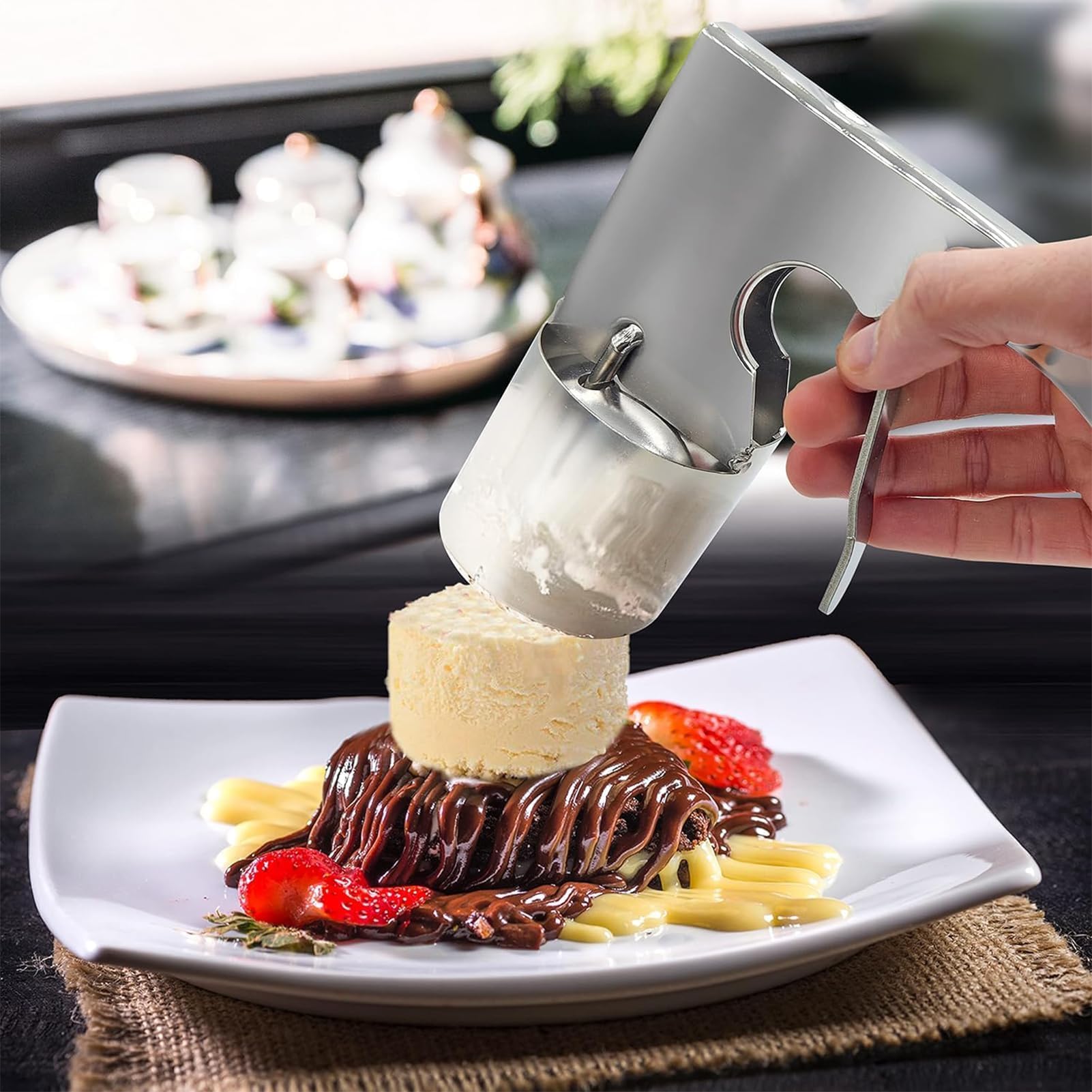 Lot de 2 cuillères à glace Thrifty en acier inoxydable avec gâchette
