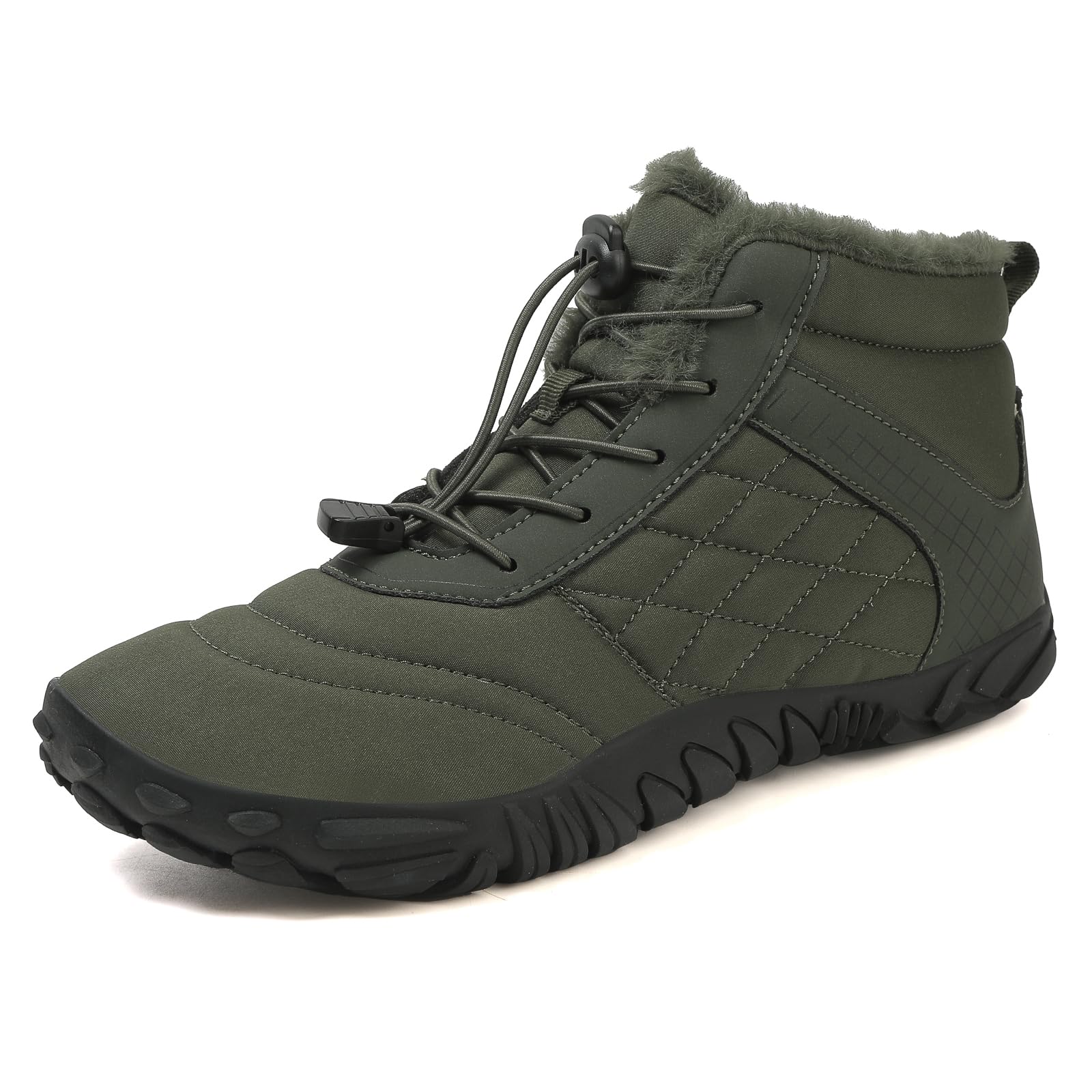 Barefoot Botas Hombre Mujer Invierno con Puntera Ancha Botines de Nieve Zapatos Forro de Felpa Caliente Antideslizante Green47EU