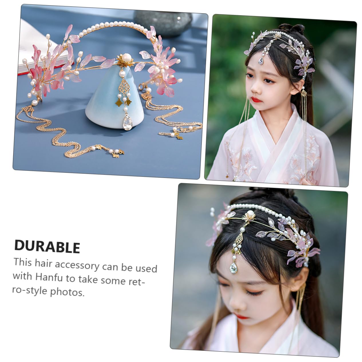 Beaupretty 3 Pièces Coiffe De Couronne De Cheveux De Style Ancien Accessoire De Cheveux Pour Femmes Coiffe De Mariage Chinois Coiffe De Costume Chinois Alliage La Mariée Hanfu Bandeau