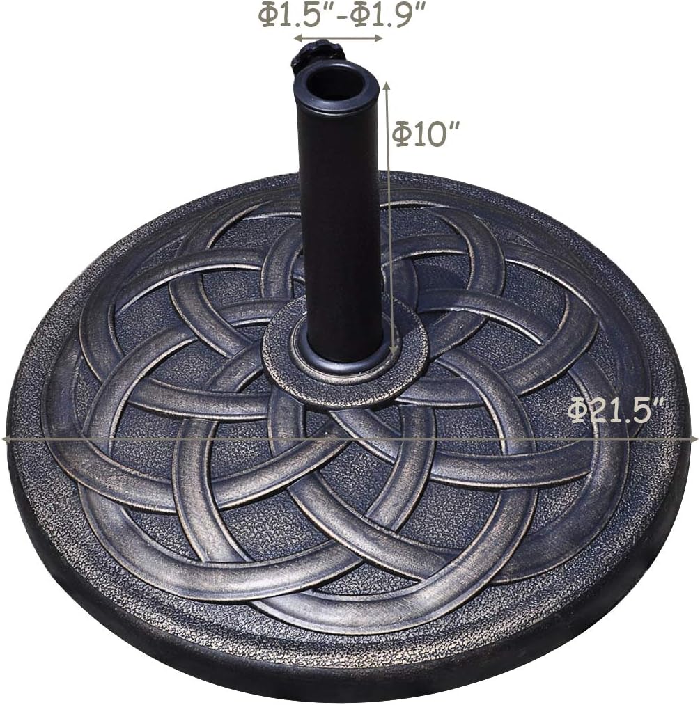 Giantex 43lbs Patio Market Umbrella Base, Heavy Duty Outdoor Stand, Cast Iron Umbrella Holder for Garden Beach, Classic Round Umbrella Standing Deck Porch : Patio, Lawn & Garden