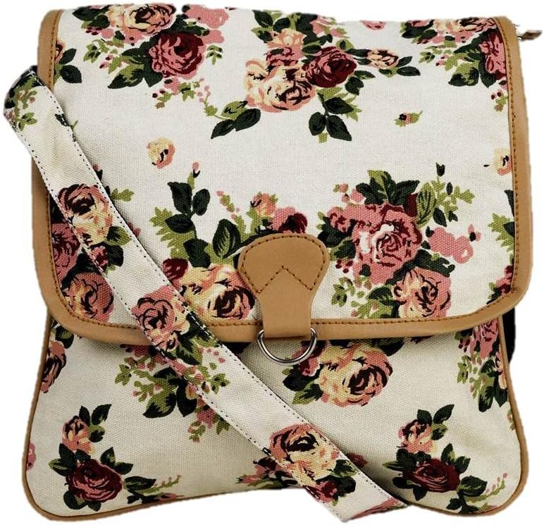 CRAFTS MY DREAM Women's Cross Body (Beige Rose Print)