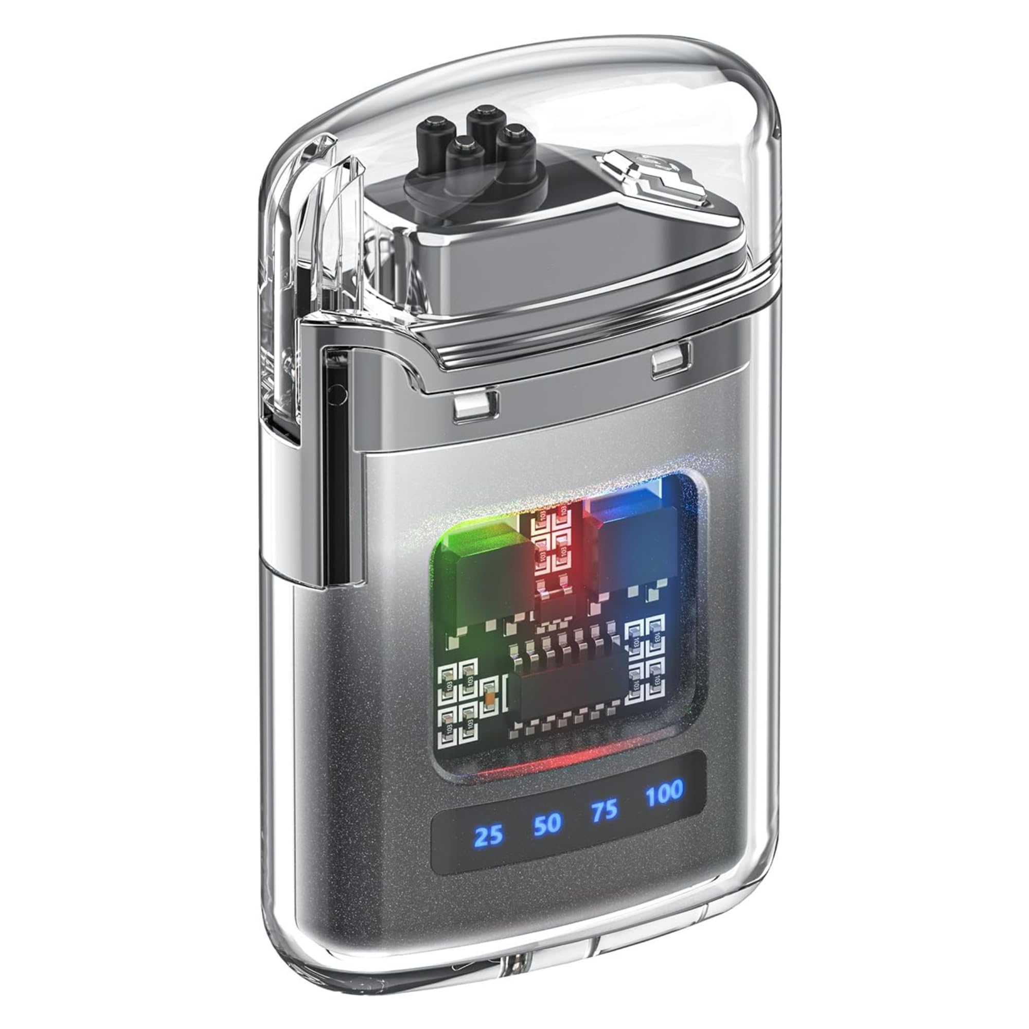Plasma Lighter | Polycarbonate Electric Lighter Type-C Rechargeable | Windproof Flameless Lighter | USB Rechargeable Dual Arc Sparks with LED Display | Lighters-image-18