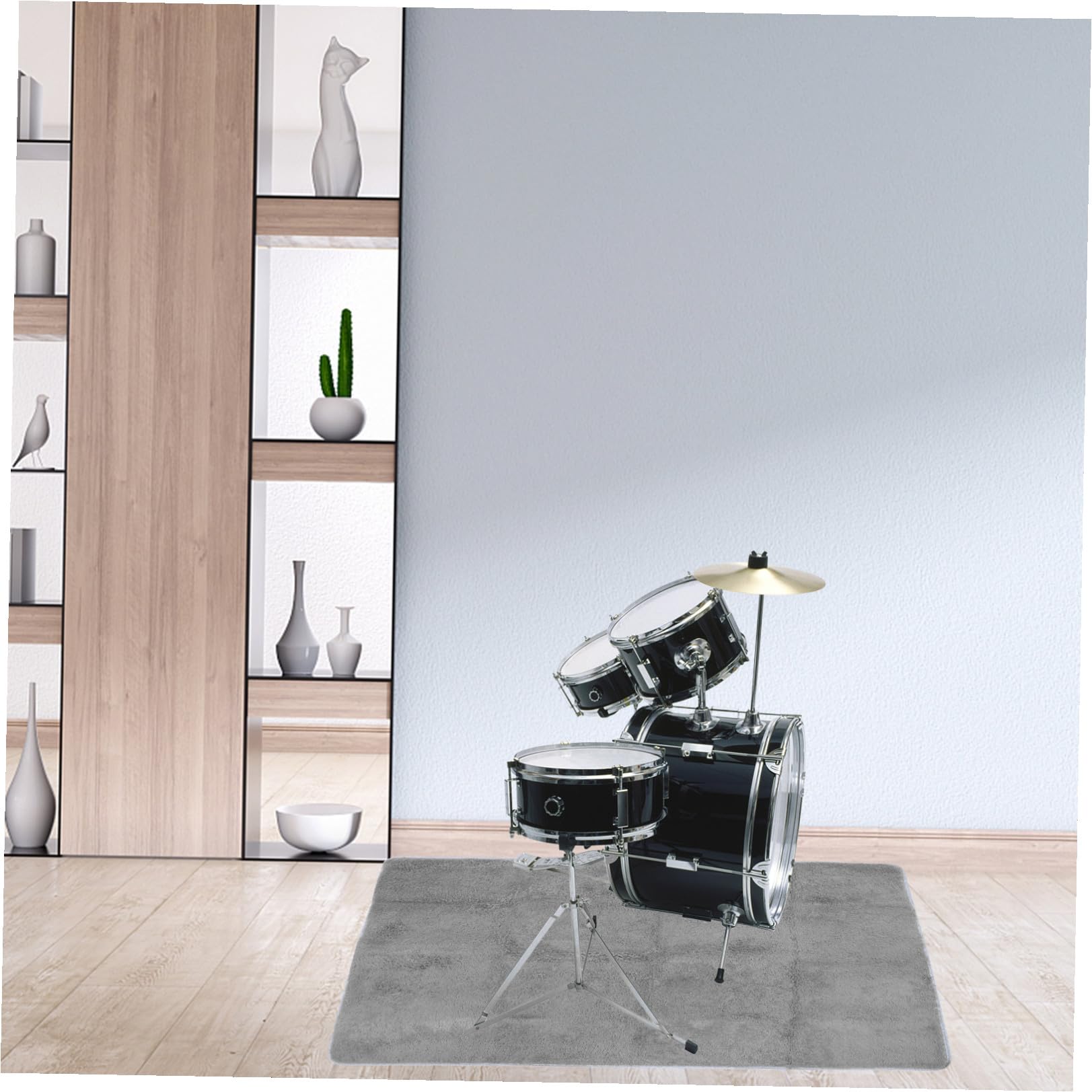 MAGICLULU Tappetino Fonoassorbente per Batteria 12X16 M Grigio Tappeto Antiscivolo Isolamento Acustico per Casa Studio Ufficio e Sala Prove Materiale Resistente e Assorbente