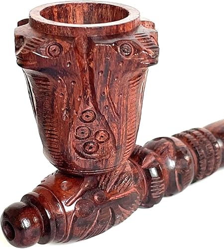 Miniatura 7 de Generic Diseñador herbario natural tallado artístico 6 pulgadas curvó el tubo de madera marrón para los regalos