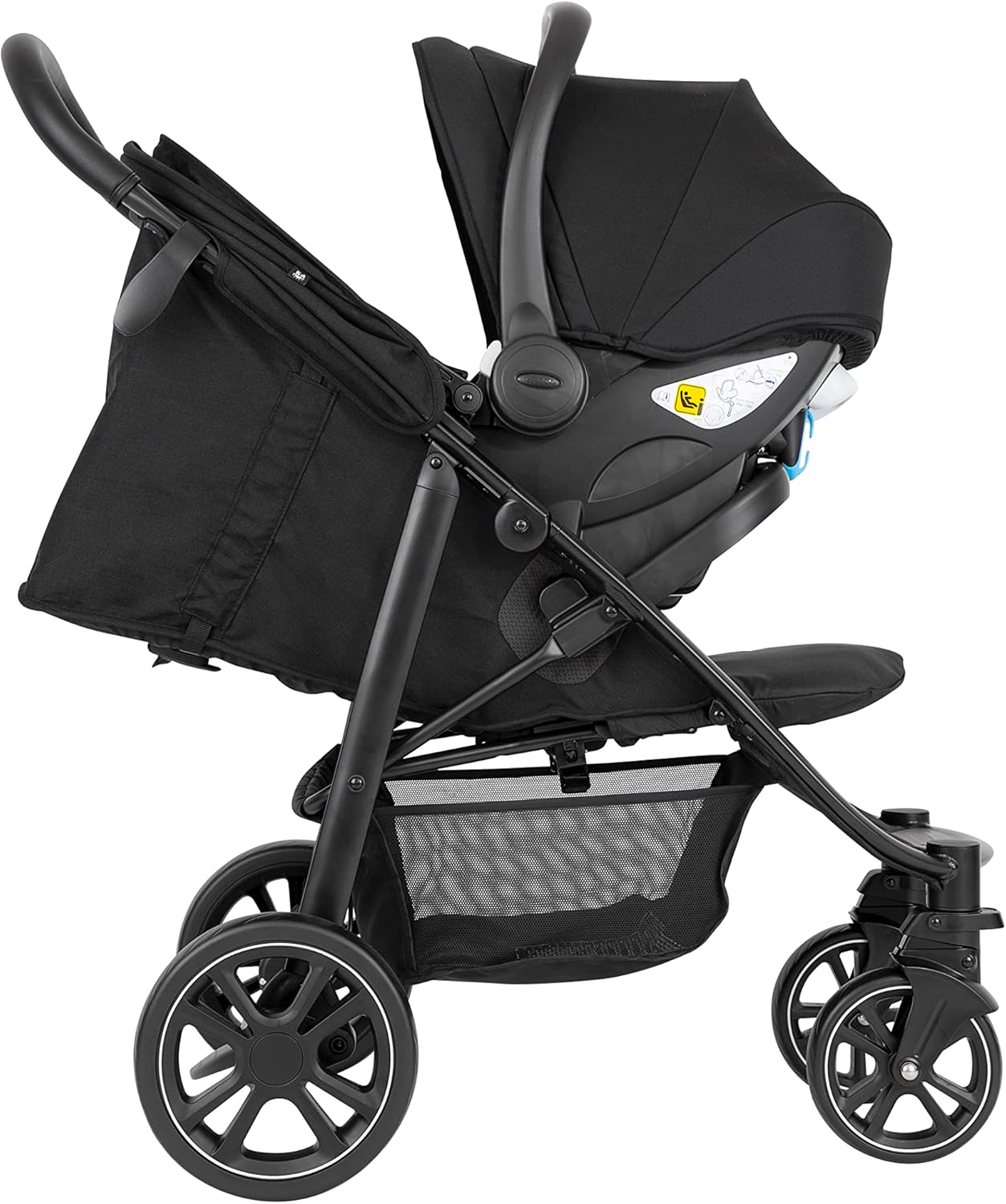 Graco EezeFold Stroller with an infant car seat attached