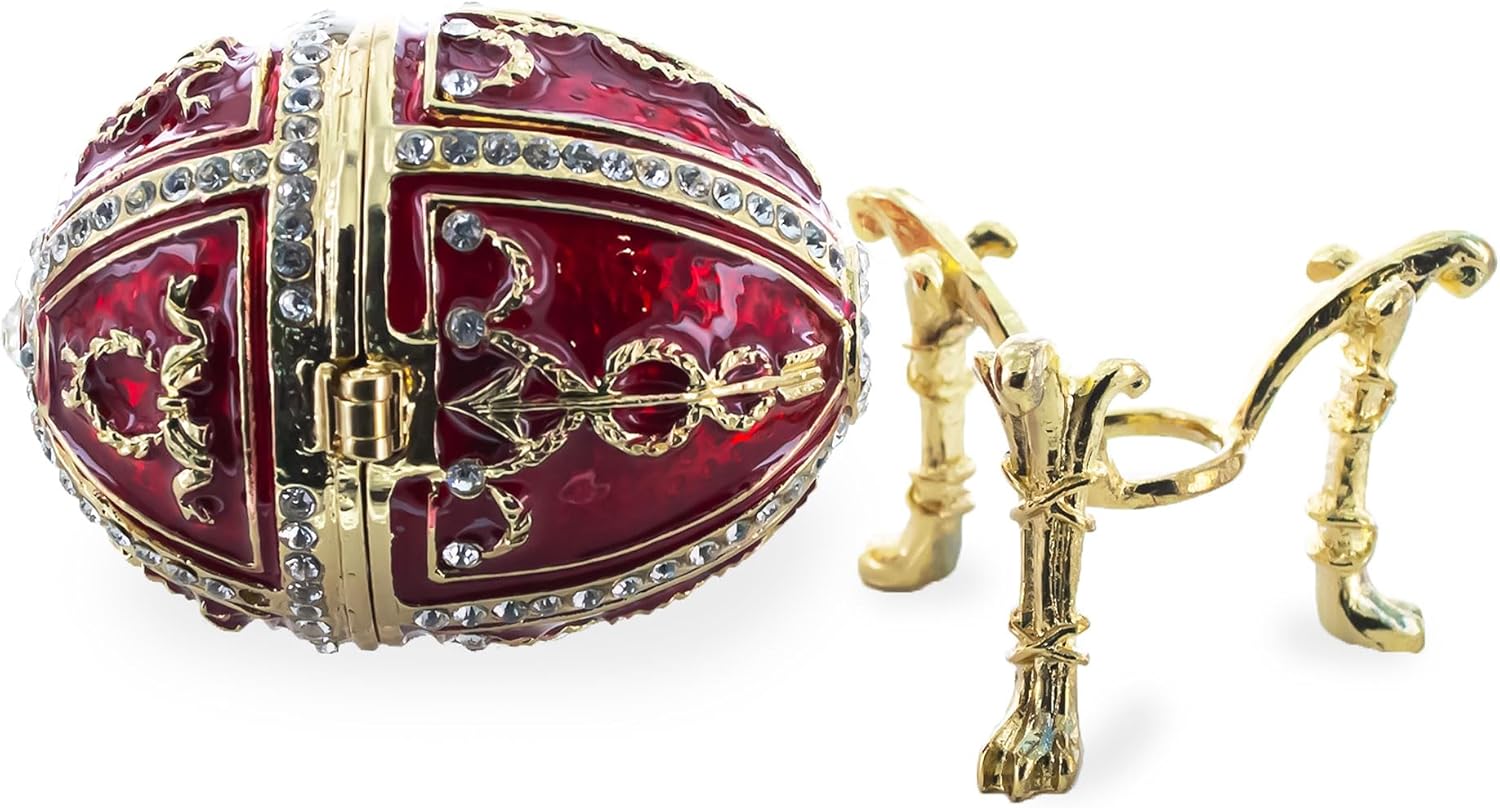 BestPysanky 1895 Rosebud Royal Imperial Easter Egg with Clock Surprise