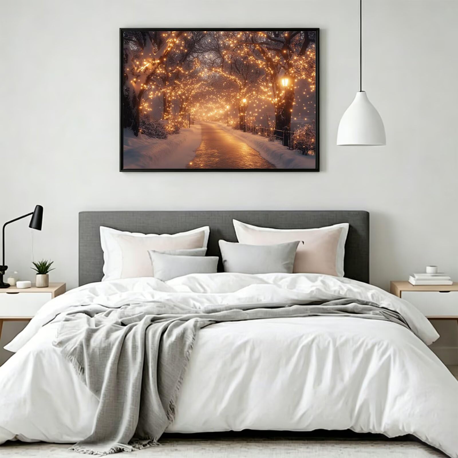 Pintar por Numeros árbol Pinturas Acrilicas invierno Pintura por Numeros Lienzos para Pintar, Pintura Acrilica Manualidades, Decoración para Hogar, Regalos Cumpleaños, 90x120cm Sin Marco, q-806